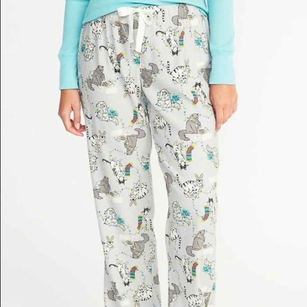 Flannel Santa Cat pajamas